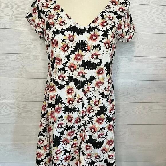 Vintage S.O.R.A.D. Black Floral Mini Dress - Y2K Grunge Fairycore - Size Small - Picture 2 of 10